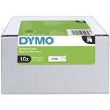 DYMO D1 LABEL CASSETTE TAPE 12MM x 7M BLACK ON WHITE VALUE PACK OF 10