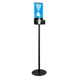 DEFLECTO HAND SANITISER STAND SINGLE SIDE DISPLAY A4 BLACK
