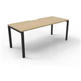 Deluxe Profile Desk No Screen 1800Wx750D Oak Top Black Frame