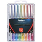ARTLINE 200 FINELINER PEN 04MM HARD CASE ASSORTED PACK OF 8
