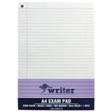 WRITER BOND PAD A4 EXAM RULED 1 HOLE 100 SHEETS