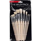 JASART BRUSH PACK ROUND AND FLAT HOG BRIDTLE PACK OF 10