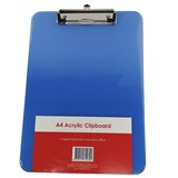 STAT CLIPBOARD A4 ACRYLIC BLUE