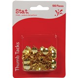 STAT THUMB TACKS PACK OF 100 GOLD