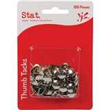 STAT THUMB TACKS SILVER PK100