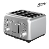 NERO 4 SLICE TOASTER CLASSIC STYLE STAINLESS STEEL