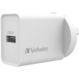 VERBATIM SINGLE USB PORT CHARGER 24A WHITE