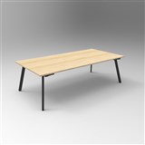 RAPIDLINE ETERNITY MEETING AND BOARDROOM TABLE 2400W X 1200D X 730MMH OAK TOP BLACK BASE