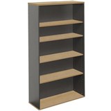 RAPIDLINE RAPID WORKER BOOKCASE 4 SHELVES 900WX315DX 1800MMH OAK AND IRONSTONE