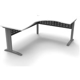 RAPIDLINE DELUXE RAPID SPAN CORNER WORKSTATION 18001500W X 750D X 730MMH WHITESILVER