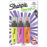SHARPIE CLEAR VIEW TANK HIGHLIGHTER MARKER SEE THROUGH CHISEL TIP ASSORTED PACK OF 3