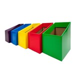 VISIONCHART CREATIVE KIDS CARDBOARD BOOK BOX ASSORTED COLOURS PK5