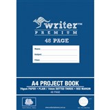 WRITER PREMIUM PROJECT BOOK A4 48 PAGE PLAIN14MM DOTTED THIRDS RED MARGIN