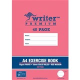 WRITER PREMIUM EXERCISE BOOK A4 48 PAGE 18MM SOLID RULED WITH MARGIN