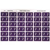 AVERY NUMERIC CODING LABEL 7 SIDE TAB 25X38MM PURPLE PACK OF 180