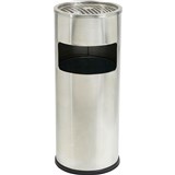 COMPASS LOBBY BIN  ASHTRAY SILVER SATIN FINISH
