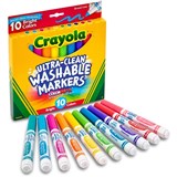CRAYOLA WASHABLE BROAD MARKER 10 ASSORTED BRIGHT COLOURS