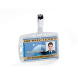 DURABLE SECURITY PASS HOLDER ACRYLIC WITH ROTATING CLIP BOX OF 25