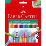 FABERCASTELL TRIANGULAR PENCILS COLOURED ASSORTED 24s