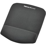 FELLOWES MOUSE PAD WRIST REST PLUSH TOUCH LYCRA GRAPHITE