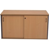 Rapid Worker Credenza Sliding Doors 730Hx1200Wx450D Beech and Ironstone