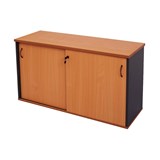 Rapid Worker Credenza Sliding Doors 730Hx1200Wx450D Cherry and Ironstone