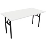 Steel Frame Folding Table Strong Folding Mechanism 1800Wx750D White Melamine Top