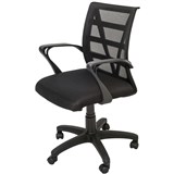 VIENNA MESH MEDIUM BACK OFFICE CHAIR WITH ARMS BLACK FABRIC SEAT BLACK MESH BACK