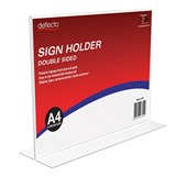 DEFLECTO SIGN MENU HOLDER DOUBLE SIDED A4 LANDSCAPE