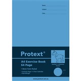 PROTEXT EXERCISE BOOK A4 8MM RULED 70GSM 64 PAGE RED MARGIN HORSE