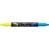 PENTEL TWIN TIP HIGHLIGHTER SLW8 YELLOW SKY BLUE