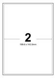 LABELS LASERINKJET 2 PER SHEET 1996x143 BX100 L2 SHEETS  511502  320 025 600