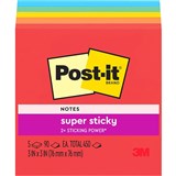 POSTIT 6545SSAN SUPER STICKY 73X73 ASSORTED NEON PK5