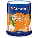 DVDR 47GB WHITE INKJET PRINTABLE 100PK VERBATIM 95153 SP100