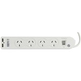 ITALPLAST POWERBOARD 4 OUTLET Surge  2 x USB chargers
