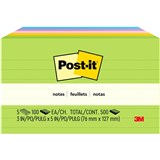 POSTIT NOTES ULTRA COLOUR LINED ASSORTED 6355AU 73X123MM PK5 70006847605