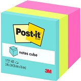 POSTIT 2027RCR MEMO CUBES ASSORTED ULTRAS 400SHT 76X76MM ADHESIVE