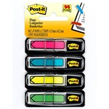 POSTIT ARROWS 684ARR4 BRIGHT BLUE GREEN PINK  YELLOW FLAGS