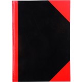 RED AND BLACK NOTEBOOK GLOSS COVER A4 150 LEAF CUMBERLAND
