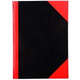 RED AND BLACK NOTEBOOK GLOSS COVER A4 200 LEAF CUMBERLAND