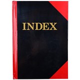 RED AND BLACK NOTEBOOK GLOSS COVER A5 100 LEAF INDEXED CUMBERLAND