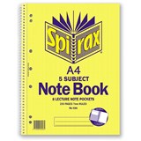 SPIRAX 596 A4 5 SUBJECT 7MM NOTE BOOK ESS 43111