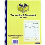 SPIRAX 500 TAX INVOICE  STATEMENT BOOK 250X200MM SIDE BOUND