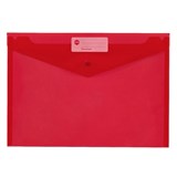 A4 PP WALLET  BUTTON RED DOCULOPE