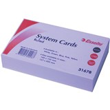 75X125mm SYSTEM CARDS RULED WHITE 28891 5X3 PK100 26514