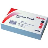 75X125MM SYSTEM CARDS RULED BLUE PK100