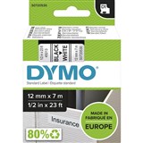 DYMO 1000 TAPE BLACK ON WHITE D1 ESS 45113 SD45013 12mm x 7M ROLL LABEL