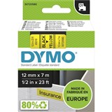 DYMO 1000 TAPE BLACK ON YELLOW 12MM  345018 45018 SD45018 ROLL