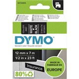 DYMO D1 TAPE WHITE ON BLACK 12MM X 7M SD45021 ROLL