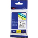 BROTHER TZE211 PTOUCH TAPE 6MMX8M BLACK ON WHITE TAPE